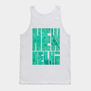 New Delhi, India, City Map Typography - Watercolor Tank Top